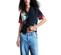 Desigual Kurzarmhemd aus der Damen-Kollektion, Schwarz, Größe L