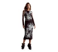Desigual Langärmliges Kleid aus der Damen-Kollektion, Schwarz, M