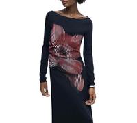 Desigual Langärmliges Kleid Damen-Kollektion Schwarz XL