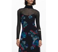 Desigual Langes Schwarzes Damenkleid 25WWVK03_NE2000 - Größe: M