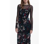 Desigual Langes Schwarzes Damenkleid 25WWVK11_NE2000 - Größe: L