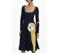 Desigual Langes Schwarzes Damenkleid 25WWVK29NE2000 - Größe: L