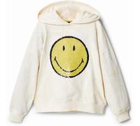 Desigual Mädchen Hoodie - Weiß mit Smiley-Motiv 22WGSK151001 GR. L