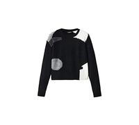 Desigual Damen Black Jers_mina 2000 Black Pullover Sweater, Schwarz, L EU