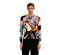 Desigual Strickpullover Damen Modell De29212 Orchideenmuster Rosa Größe S