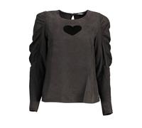 Desigual Damen Blouse langærmet T Shirt, Schwarz, S EU