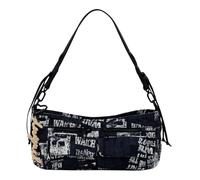 Desigual Schulter- und Umhängetasche Donosti Newspaper Hand Bag Schwarz