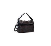 Desigual Loverty 3.0 Stencil Flower Shoulder Bag Chocolate