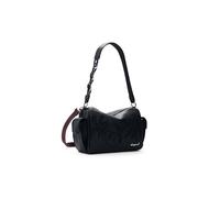 Desigual Schultertasche Mirenis Habana 31 cm mit gestickten Anhängern schwarz