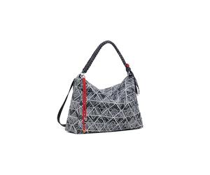 Desigual Schultertasche Umhängetasche Radio Leiria Shoulder Bag Denim Raw schwarz