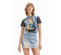 DESIGUAL T-SHIRT MANICHE CORTE DONNA AZZURRO