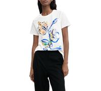 DESIGUAL T-SHIRT MANICHE CORTE DONNA BIANCO