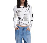 DESIGUAL T-SHIRT MANICHE LUNGHE DONNA BIANCO