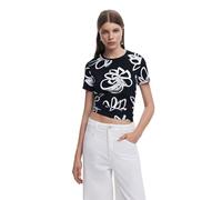 Desigual Damen 25SWTK26 T-Shirt, Black, XL