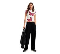 Desigual Women's Woman Knit Short Sleeve T-Shirt, White, M