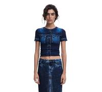 Desigual Damen 25SWTK90 T-Shirt, Blue, XS