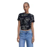 Desigual T-Shirt Mickey Sketch 2000 Schwarz Größe S