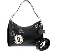 Desigual Schultertasche Mickey Studstyle 28 cm Schwarz