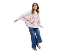 Desigual Unisex Kinder 25SGSK11 Sweatshirt, White, 7/8