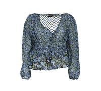 Desigual V-Ausschnitt Bluse mit langen Ärmeln und elastische - Größe: L