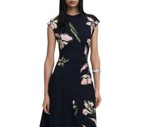 Desigual Damen Blumenkleid Schwarz Herbst Winter - Größe: L