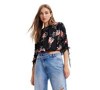 Desigual Women's Blouse Long Sleeve T-Shirt, Black, S