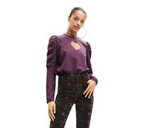 Desigual Women's Blouse Long Sleeve T-Shirt, Red, XS