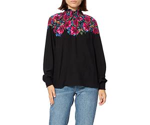 Desigual Womens BLUS_Petunia Blouse, Schwarz, M