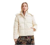 Desigual Women's Calgary Woman Woven Padded Short Overcoat, White, XL