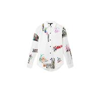 Desigual Damen Cam_Fahrenheit 1000 Shirt, Weiß, XS EU