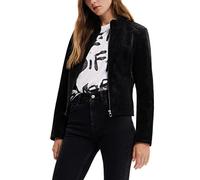 Desigual Women's CHAQ_LAS Vegas, 2000 Black PU Coat, XL