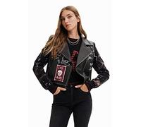 Desigual Women's CHAQ_Portland, 2000 Black PU Coat, XS