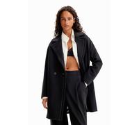 Desigual Women's Coat_Stitch Woman Woven Overcoat, Black, L