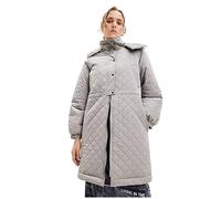 Desigual Women's Denmark Woman Woven Padded Long Overcoat, Black, 36