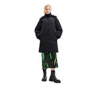 Desigual Women's Denmark Woman Woven Padded Long Overcoat, Black, L