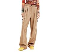 Desigual Women's Gewebte Lange Damenhose Casual Pants, Brown, M