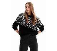 Desigual Women's JERS_FLOWZE 2000 Black Sweater, XL