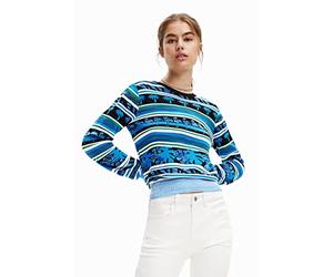 Desigual Women's JERS_Rainforest 5020 Sweatshirt, Blue, XXL