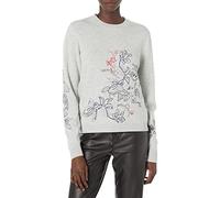 Desigual Damen Pullover - Grauer Sweater mit floraler Stickerei 22WWJFAF2042 GR. XS