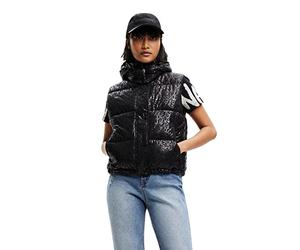 Desigual Women's Oslo, 2000 Black Padded Short Overcoat, M