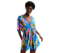 Desigual Women's Swim Tropical Party Bikini Top, Blue, XL