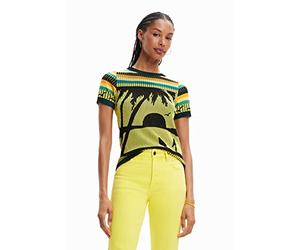 Desigual Women's TS_Cagliari 8018 T-Shirt, Yellow, XS