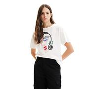 Desigual Women's TS_FACE 1000 T-Shirt, White, L