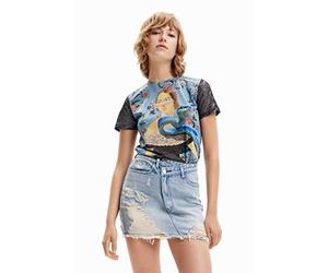 Desigual Women's TS_Filipa 5000 T-Shirt, Blue, M