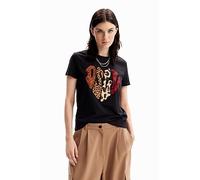 Desigual Women's TS_Heart T-Shirt, Black, S