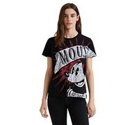 Desigual Womens TS_Mickey Boom T-Shirt, Black, S