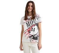 Desigual Womens TS_Mickey Boom T-Shirt, White, S, Weiß