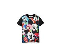 Desigual Womens TS_Mickey Marbles T-Shirt, Black, S