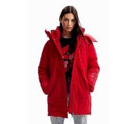 Desigual Women's Tulip Woman Woven Padded Long Overcoat, Red, S