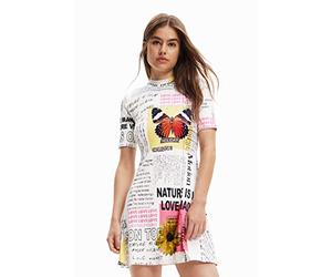 Desigual Women's Vest_Newspaper 1000 Dress, White, XL